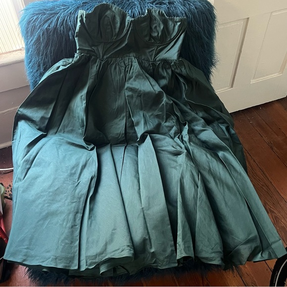 Selkie High Court Green Balsam Dress Large Silk Cotton - Picture 5 of 14